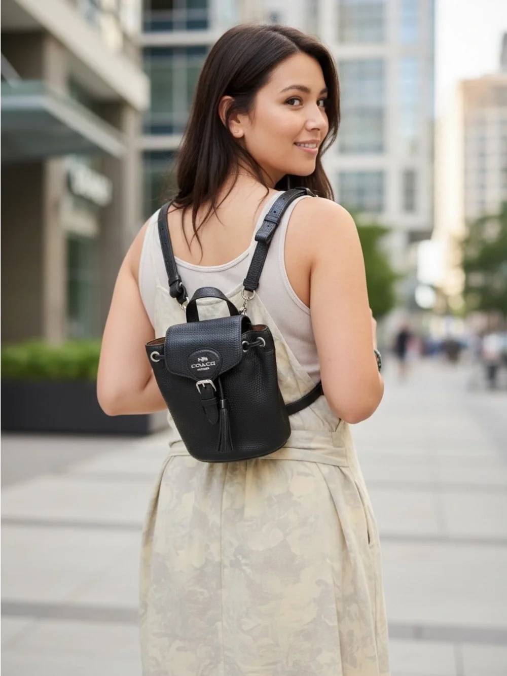 Coach Amelia Convertible 3-Way Backpack Crossbody Shoulder Bag Black CL408